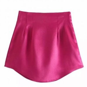 New, Never Worn Satin Pink Zara Mini Skirt